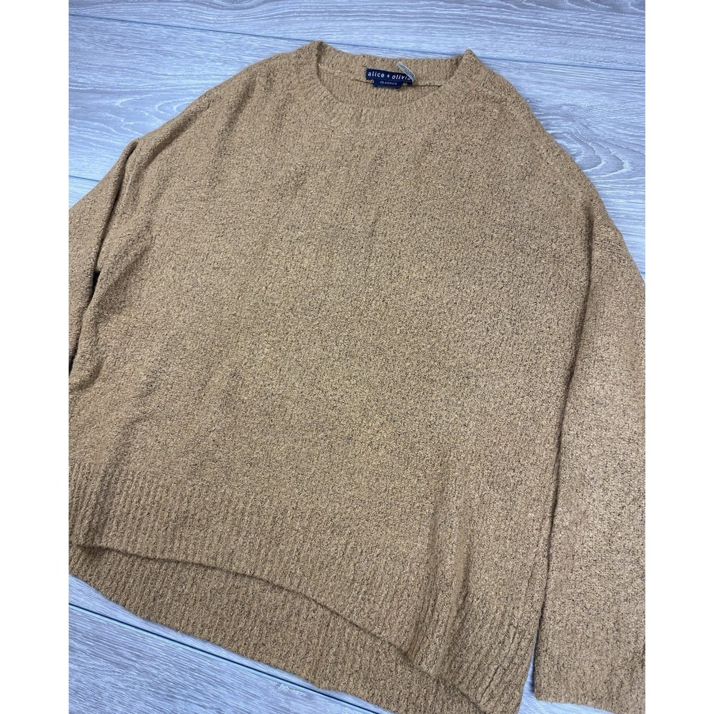 Alice And Olivia Women's Relaxed Wool Cashmere Oversized Knit Sweater Mustard XS